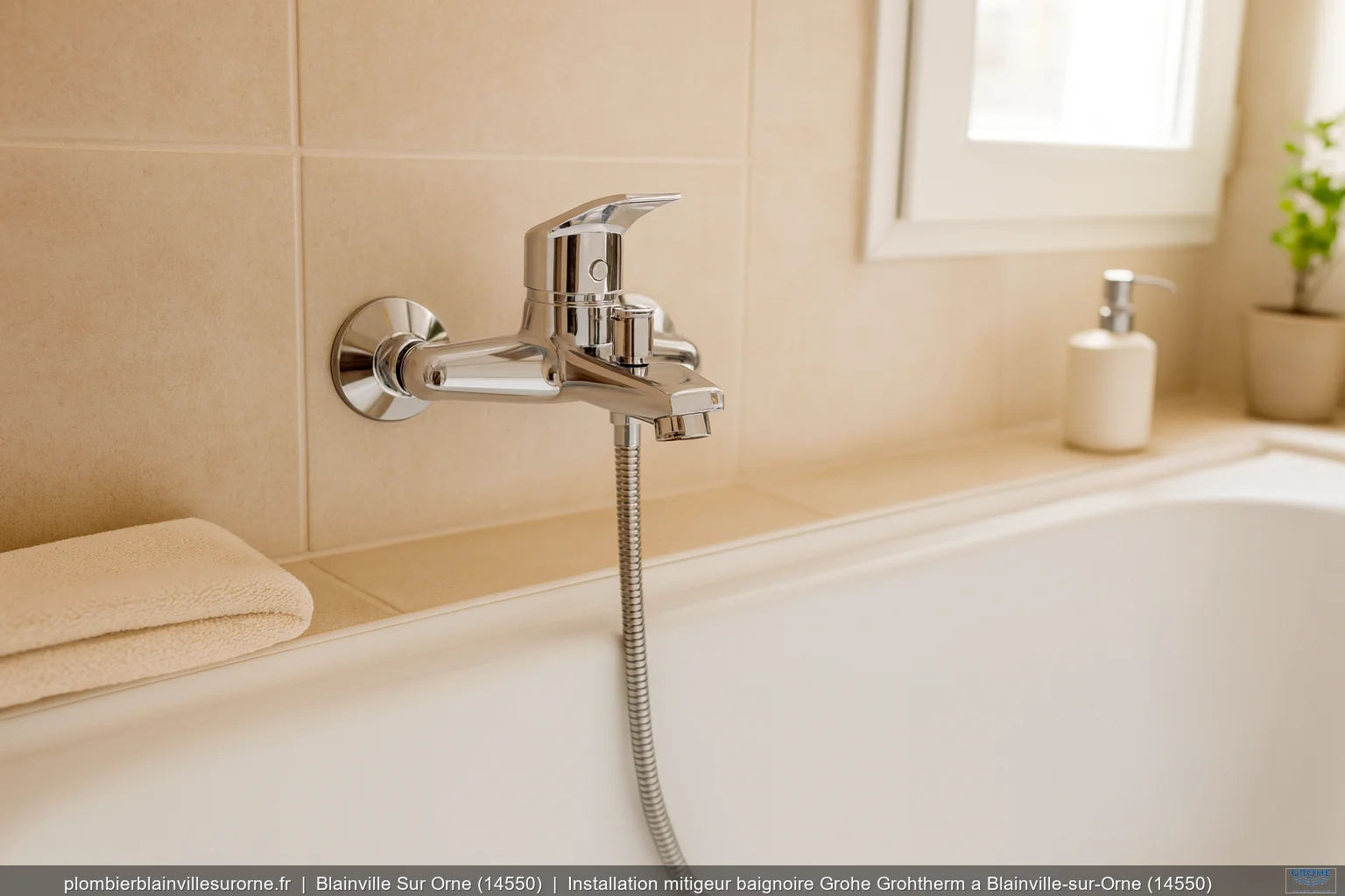 Installation mitigeur baignoire Grohe Grohtherm a Blainville-sur-Orne (14550)