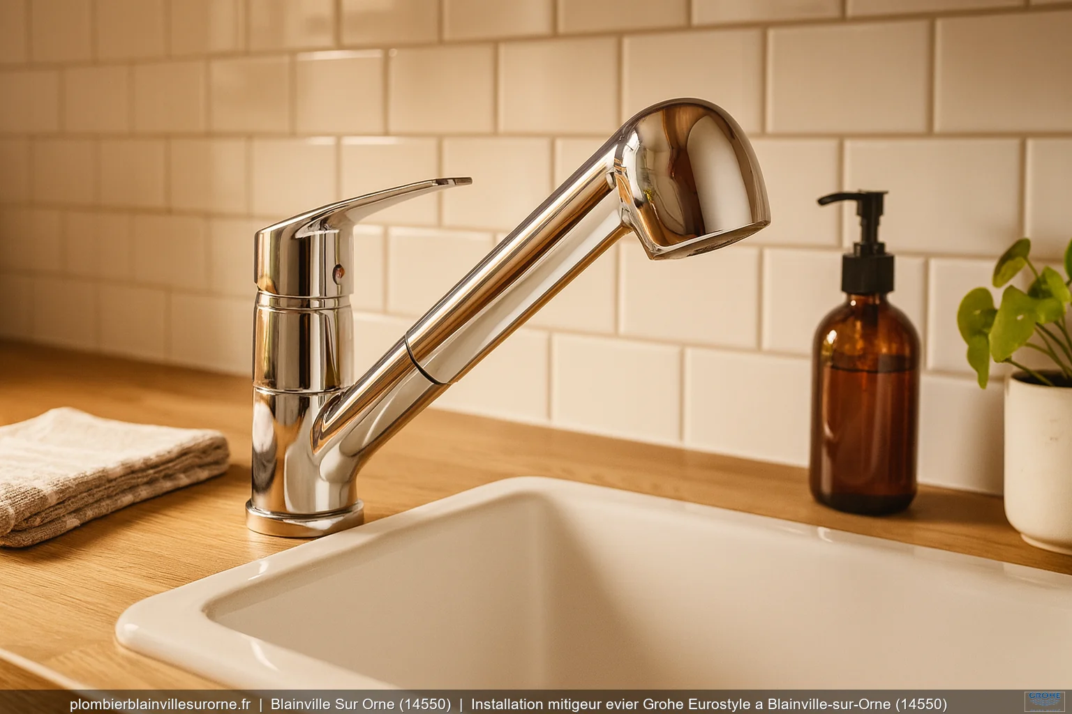 Installation mitigeur evier Grohe Eurostyle a Blainville-sur-Orne (14550)