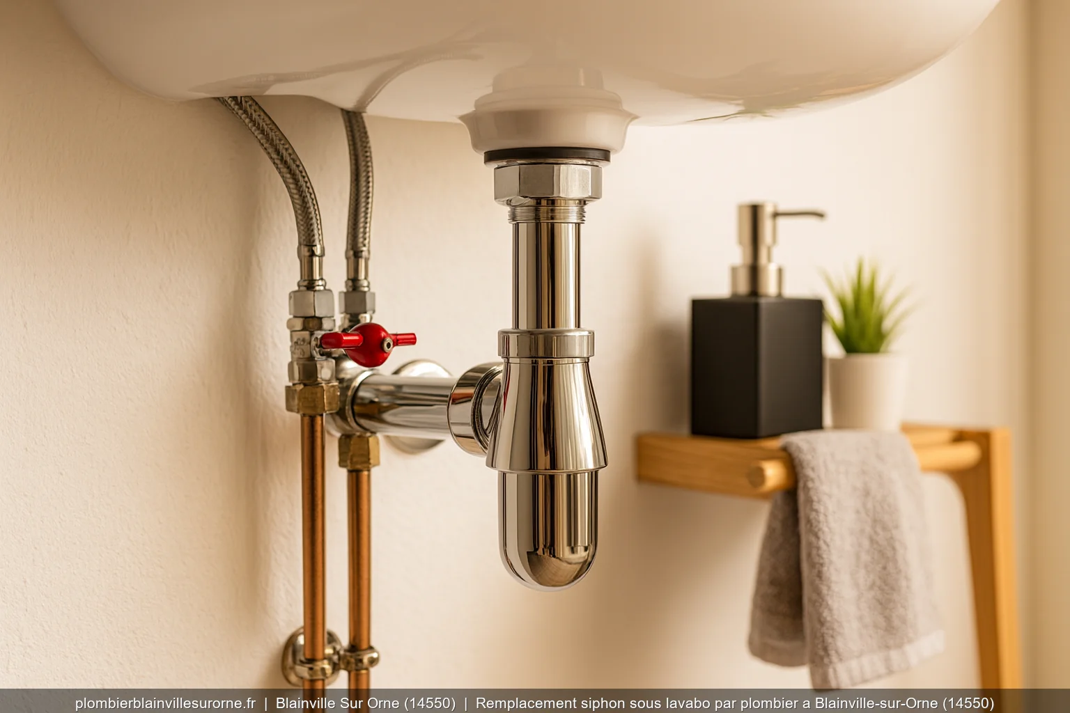 Remplacement siphon sous lavabo par plombier a Blainville-sur-Orne (14550)