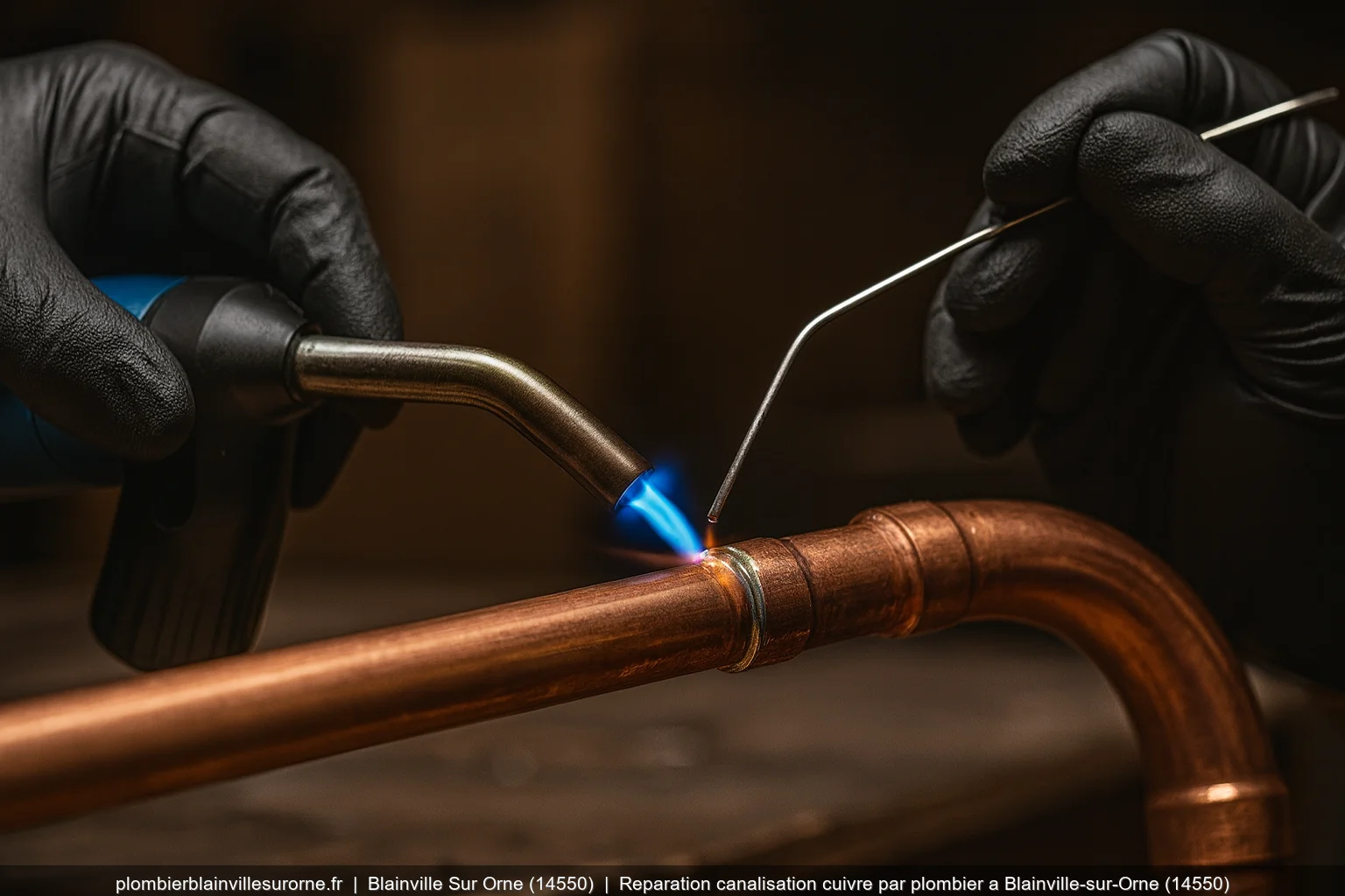 Reparation canalisation cuivre par plombier a Blainville-sur-Orne (14550)