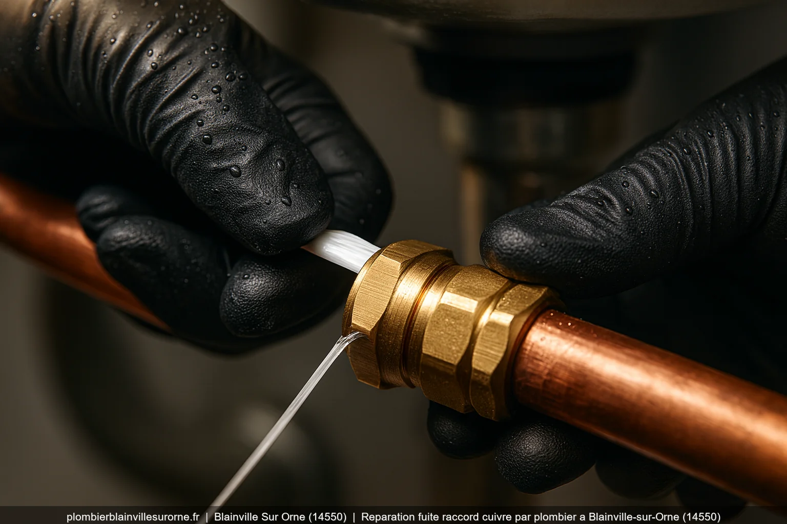 Reparation fuite raccord cuivre par plombier a Blainville-sur-Orne (14550)
